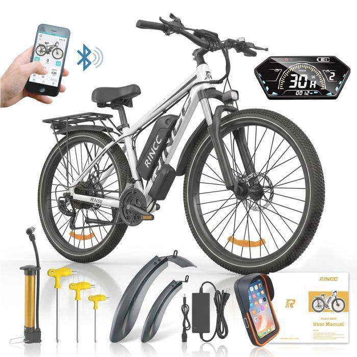 RINCC RN50 Vélo électrique 29×2.1 moteur 250W batterie 48V 15Ah Shimano 21 vitesses