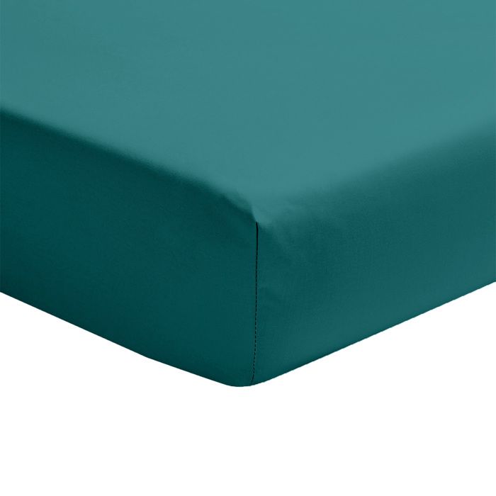Drap housse uni en percale de coton bonnet de 30cm PREMIÈRE - ESSIX - 100 x 200 cm - Bleu Emeraude Drap housse uni en percale de coton bonnet de 30cm PREMIÈRE - ESSIX - 100 x 200 cm - Bleu Emeraude