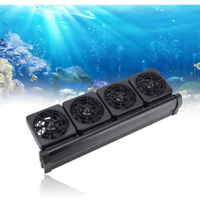 Ventilateur aquarium –WW-F4 (Refroidit 2-4°C 4 têtes réglables) – Pour bac jusquà 15mm – Noir