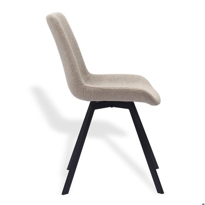 Chaise de salle à manger pivotante 360° lot de 2 en tissu beige avec pieds en métal dossier ergonomique ORVRYN