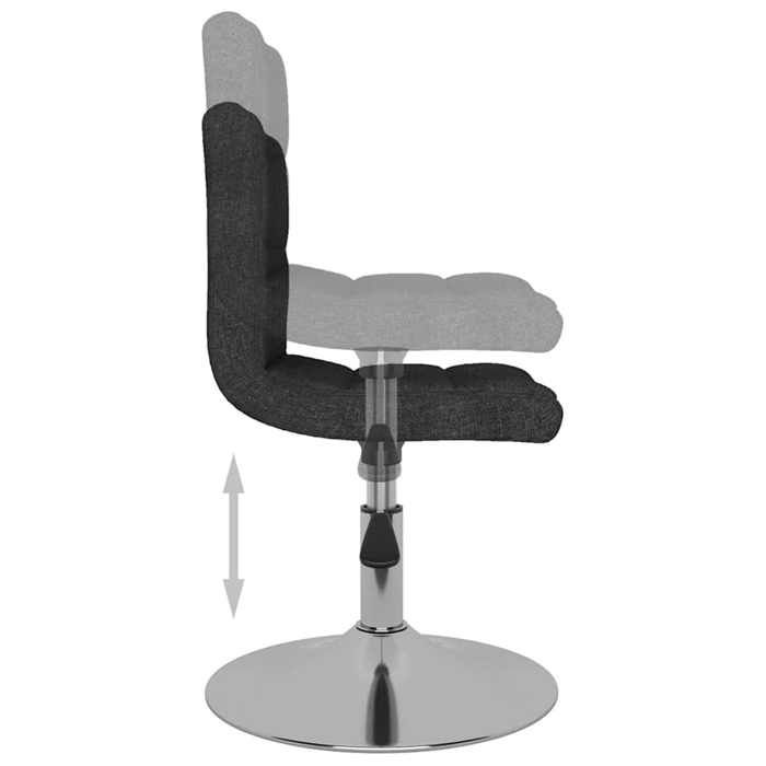 ZENCORE@ Chaises pivotantes à manger - Entretien facile - lot de 6 - Noir Tissu - 110 kg par siège（6470)