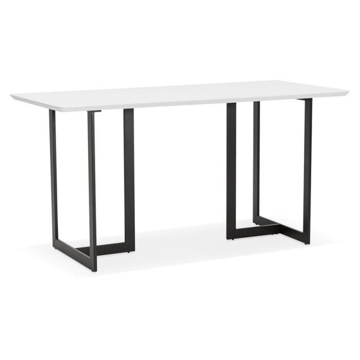 Table A Diner Bureau Design Titus En Bois Blanc 150x70 Cm Achat Vente Table A Manger Seule Table A Diner Bureau Design Cdiscount