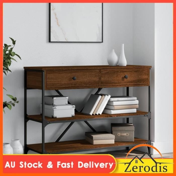 VidaXL Table Console Avec Tiroirs Et Étagères - Meuble D'Entrée Moderne Chêne Sonoma, Rangement Bout De Canapé