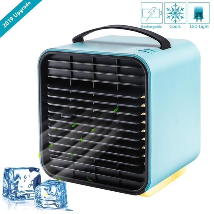 7 Couleurs Climatiseur portable 3 en 1 Refroidisseur dair Noir Mini climatiseur 3 Vitesses
