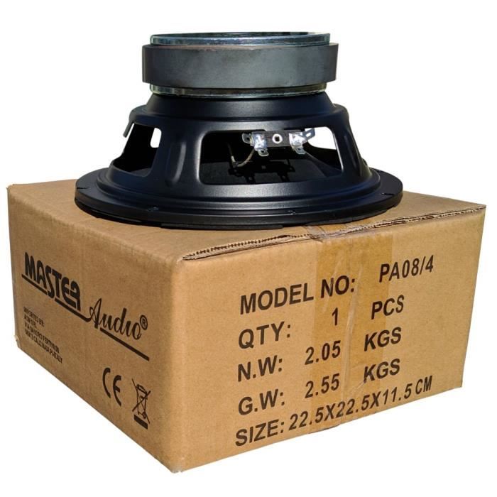 Subwoofer Master Audio 20cm 150W RMS Doble Bobina 4+4 Ohmios | MA20W/4+4