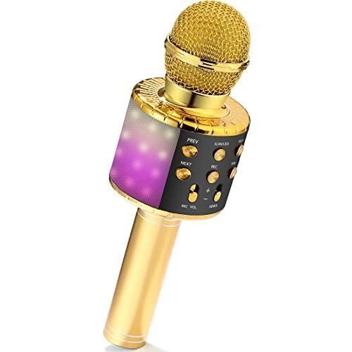 Microphone sans Fil Karaoké, Micro Karaoke Enfant avec Lumières LED de  Danse, Microphone Bluetooth pour Enfants Fille Garcon Or Rose - Cdiscount  Jeux - Jouets