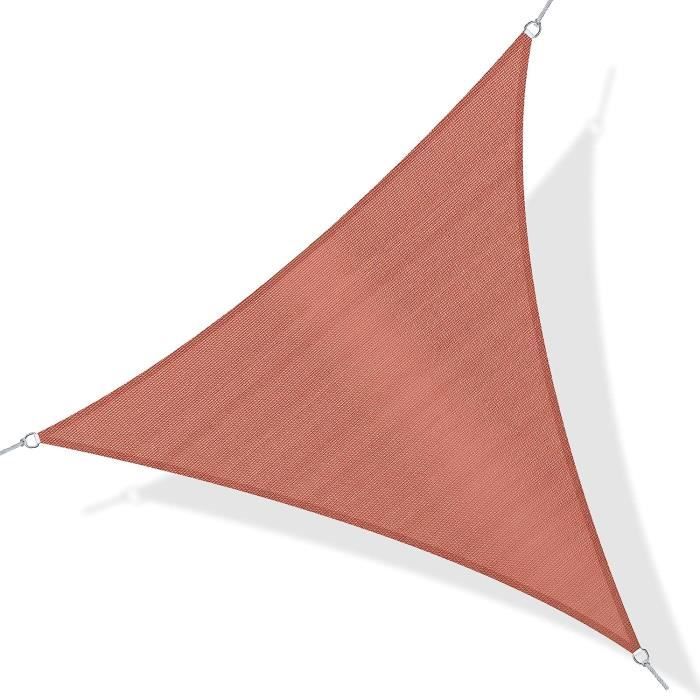 Voile D'ombrage Triangulaire Outsunny 4x4m - Protection UV 90% - HDPE 185g/m² - Rouge Rouille