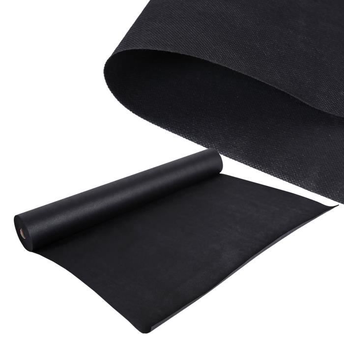 Toile de paillage non-tissée de Jardin 20 x 1,5m Anti-racines 150 g/m² Noir