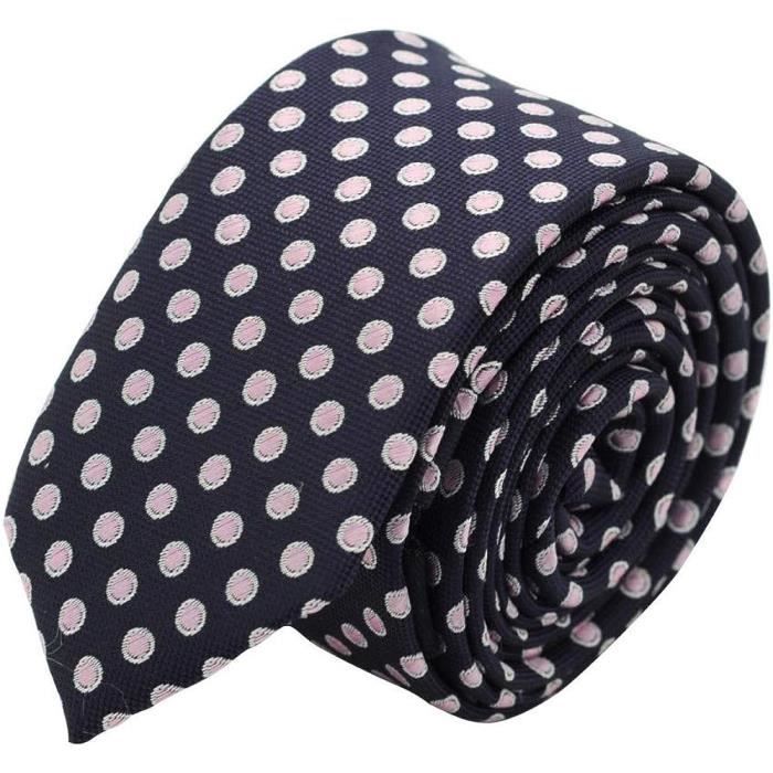 Cravate Bordeaux Cravate Slim étroite « Noir Gros Pois Blancs » Finitions Main Veste En Cuir