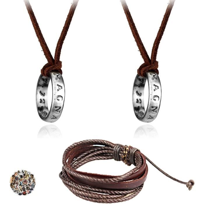 Prosy Bracelet En Cuir Tissé Avec Perles Œil De Diable - Bracelets Élastiques Pour Hommes Et Femmes