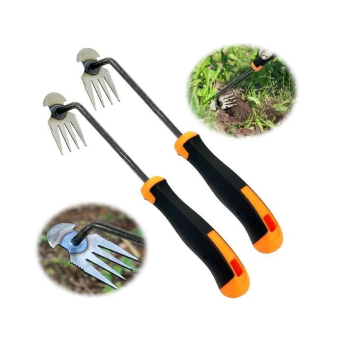 Râteau Désherbeur Manuel En Acier - 5/6/7/8 Dents, Pour Jardin, Cour, Désherbage Et Aération Du Sol