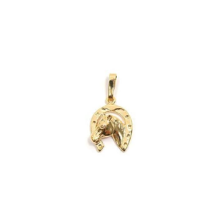 Pendentifporte bonheur fer a chevalplaqué or 750/000(18carats) garanti 10 ans