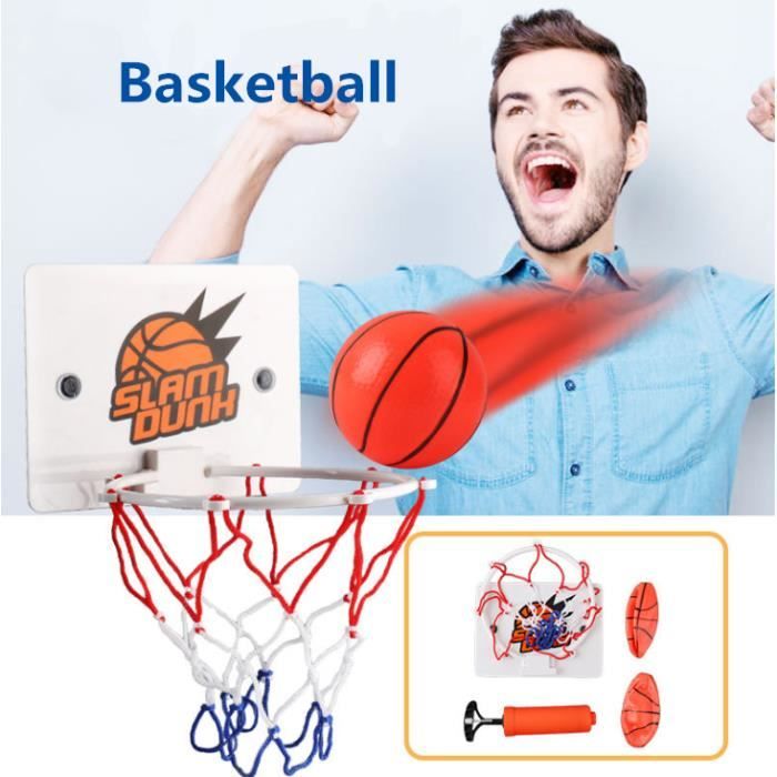 Mini Panier de Basket 46 x 30,5CM Murale avec Basketball,Gonfleur et Aiguille dans Chambre,Salle de jeux