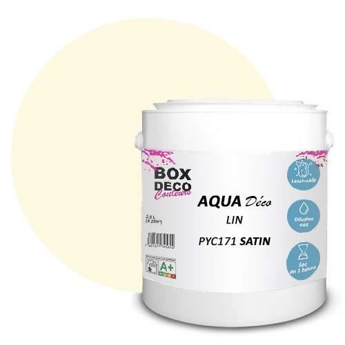Peinture acrylique aspect satin Aqua déco - Murale - 44 couleurs - 2,5 L -  25 m² (Beige Lin) - Achat / Vente peinture - vernis Peinture acrylique  aspect - Cdiscount
