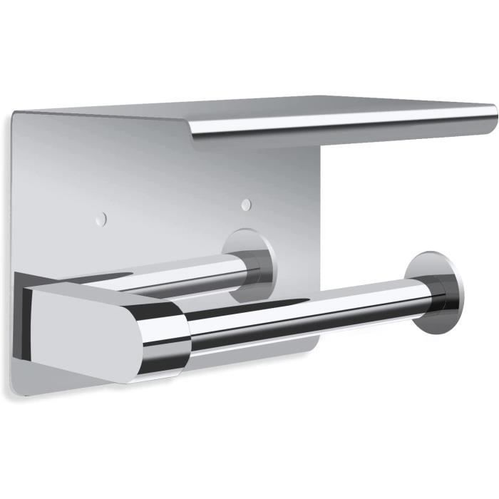 Porte-Papier Toilette Mural Diealles Shine® - Bambou Et Acier - Avec Étagère - Fixation Vis Ou Adhésif
