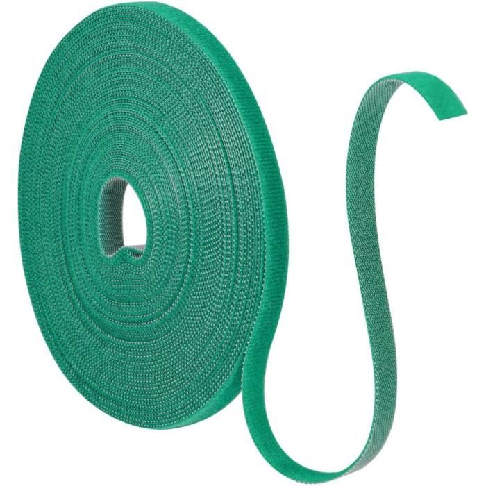 Attaches Jardin 15m Vert Gazon - Liens Plantes Réutilisables Auto-agrippants 10mm