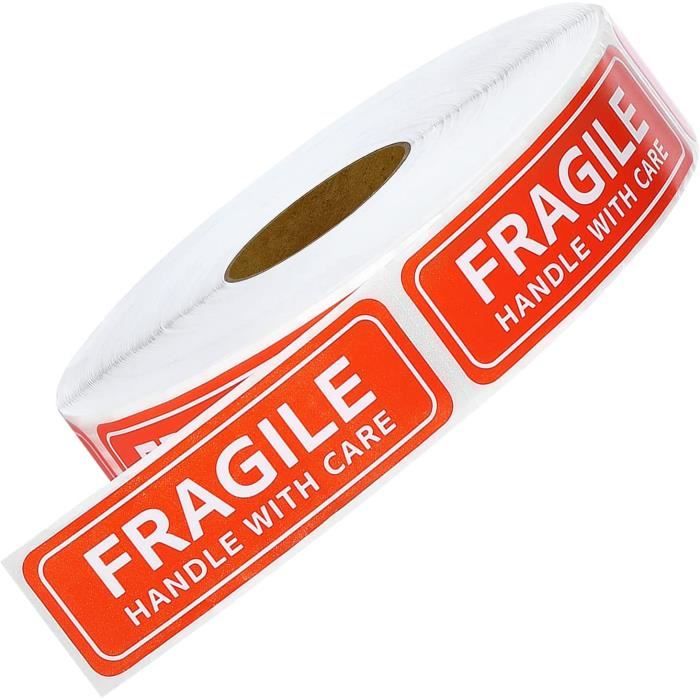 Lot De 200 Étiquettes Autocollantes 'Fragile' Noires - 5.1 X 7.6 Cm - Poskornwel
