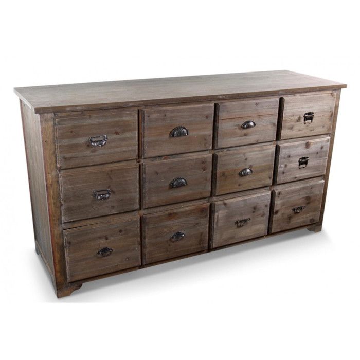 Meuble Semainier Chiffonnier Grainetier Bois 12 Tiroirs