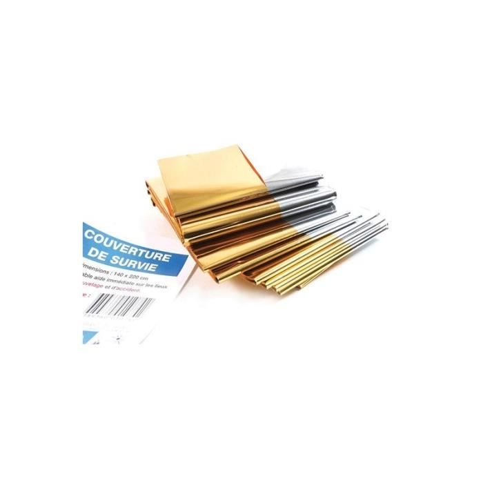Lot De 4 Couvertures De Survie Dorées 160x210cm - Résistantes Et Polyvalentes Pour Camping Et Urgences