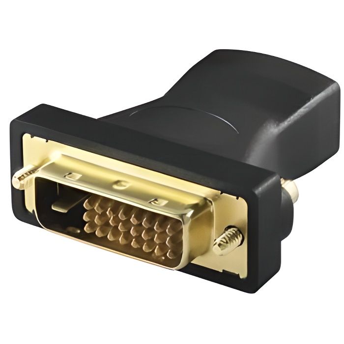 Adaptateur HDMI Femelle vers DVI Mâle, Coudé / Rotatif 360