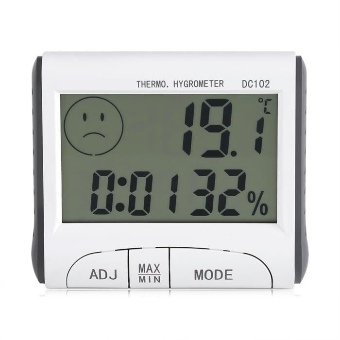 Thermomètre Hygromètre Numérique LCD - Mesure Température Et Humidité - Pour Maison, Bureau, Chambre De Bébé - Alimentation Solaire