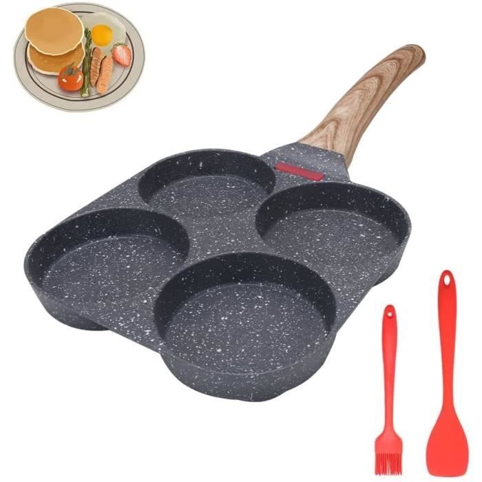4 Pièces Anneaux D'oeuf Antiadhésifs, Avec Brosse En Silicone