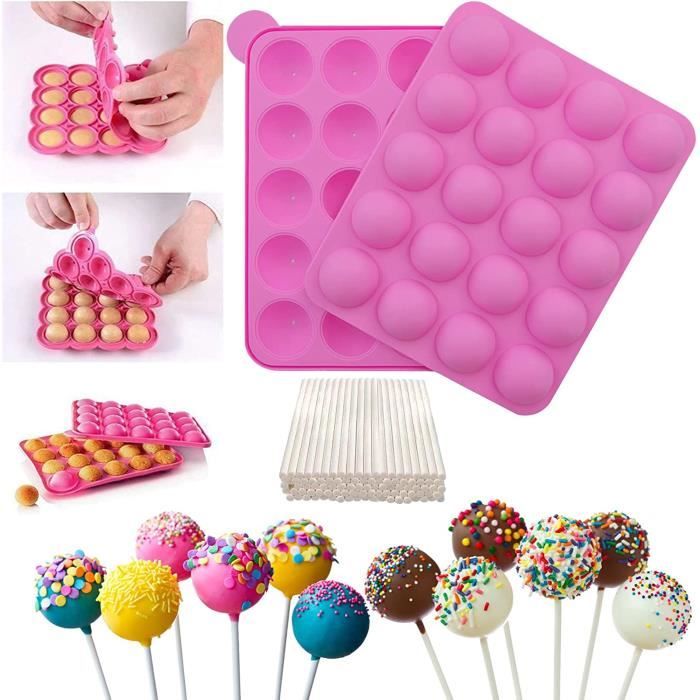 Moule à Pop Cake Silicone 20 Cavités | 120 Bâtonnets | Sans BPA Résistant Chaleur