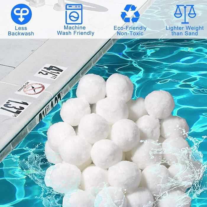 VAZILLIO 1500g Boules de Filtre de Piscine Équivalent à 55 kg