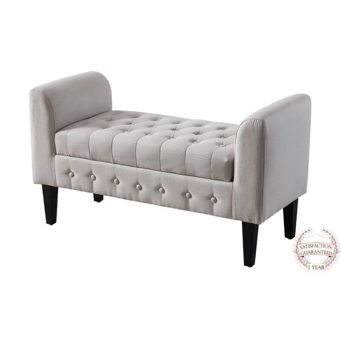 Banc Banquette Rembourree De Rangement Vesgantti Tabouret De Lit Chaise Longue Avec Accoudoir Canape Pour Salon Chambre Entree Achat Vente Banc Soldes Cdiscount