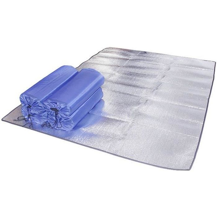 Tapis de couchage en aluminium pour camping 200x200 cm tapis isolant  couverture thermique pliable tapis de tente tapis de sol ultraléger  (livraison gratuite)