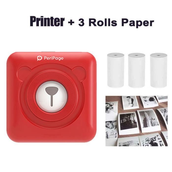 Mini Imprimante Photo Portable QINGQUE Bluetooth - Avec 10 Rouleaux Autocollants
