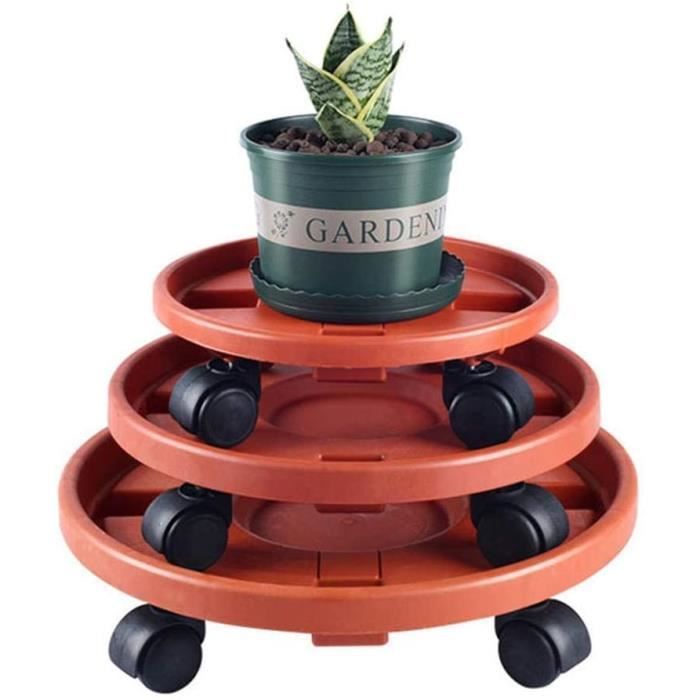 Support de pot de fleurs mobile roulettes de chariot de jardinage avec roulettes universelles outils de jardinage de balcon plateau à roulettes pour intérieur et extérieur
