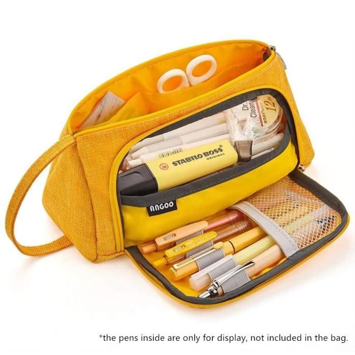 Trousse scolaire,Angoo – Trousse de rangement et organisateur de  voyage,porte crayon de couleur,sac à - Type Bright Yellow - Cdiscount  Bagagerie - Maroquinerie