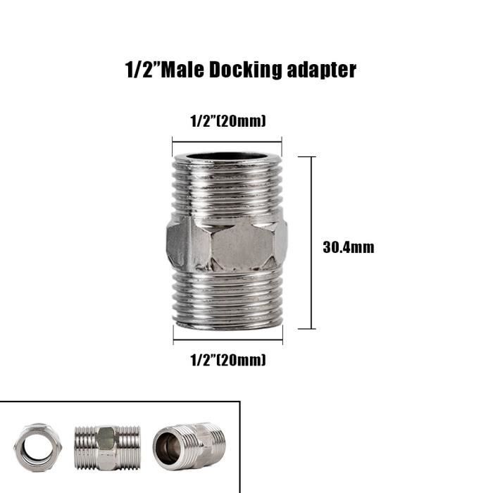 1 Kit Adaptateur Tuyau De Douche En Acier Inoxydable, Raccord Mâle à