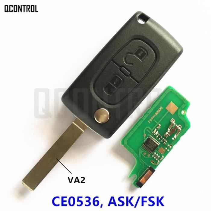 Taille CE0536 Demander le signal clé télécommande de voiture 433MHz, VA2, pour citroën C1 C2 C3 C4 C5 Berlingo Picasso ID46 (CE053