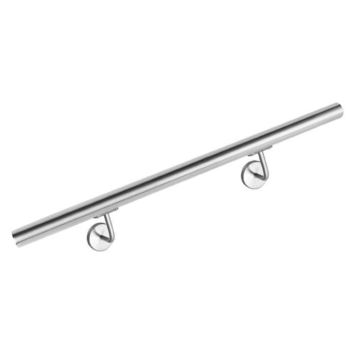 Aufun Main courante, inox rampe d'escalier, intérieur & extérieur Ø 42 mm, usage intérieur et extérieur, argenté 120cm