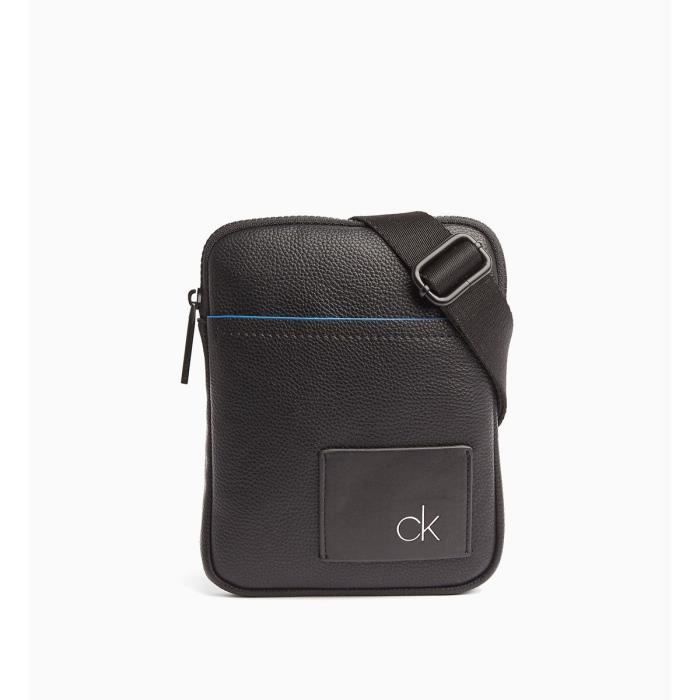Calvin Klein Petite sacoche noire homme en simili cuir k50k504815 black taille 20 cm Cdiscount Bagagerie Maroquinerie