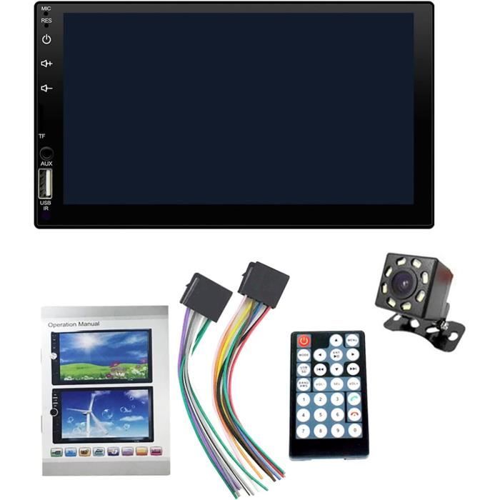 OiLiehu Autoradio 1 Din Avec CarPlay Android Auto Sans Fil, 6,9" Écran Tactile Lecteur MP5 Radio Avec Bluetooth, FM Radio, Lien Miroir, Commandes Au Volant, EQ, USB, Type-C, MIC, Caméra Arrière