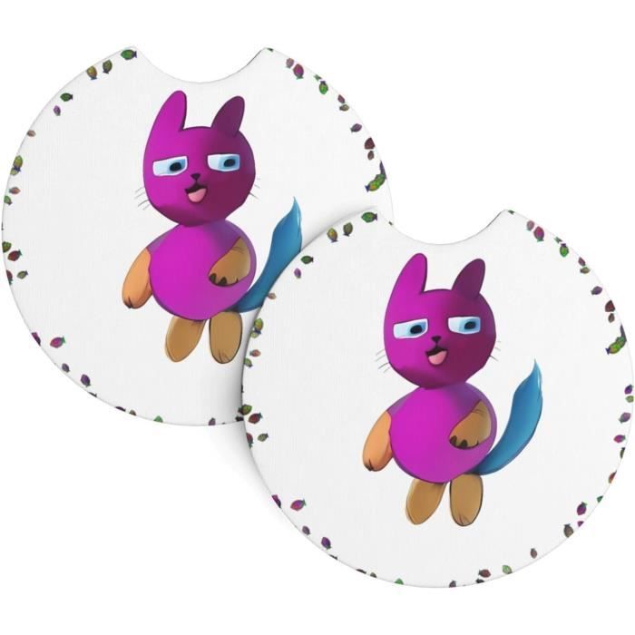 Dessous De Verre Voiture CoguZed – Lot De 2, Motif Vache, PVC Souple, 7 Cm, Universels