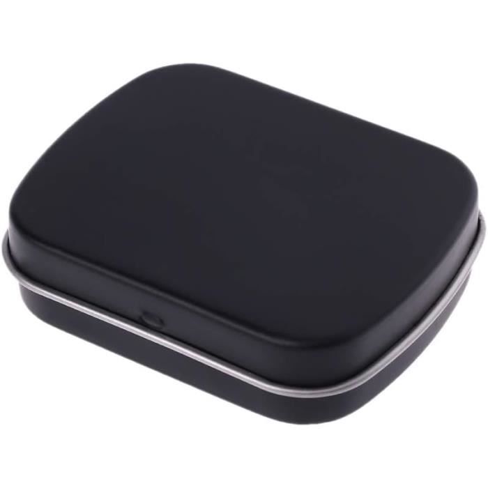 TAFACE 2 Boîtes De Conserve Métal Avec Couvercle - Rangement Noir