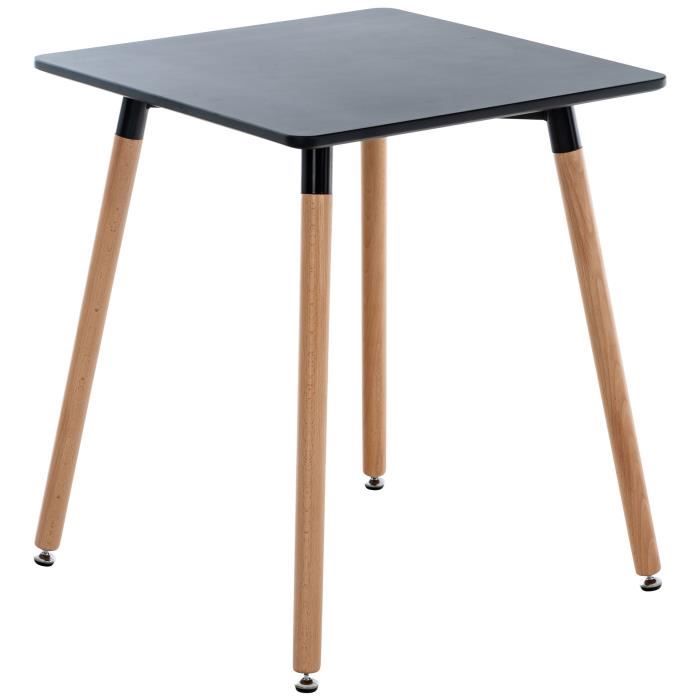 table de cuisine viborg - clp - noir - 60 cm - style scandinave - moderne - carré