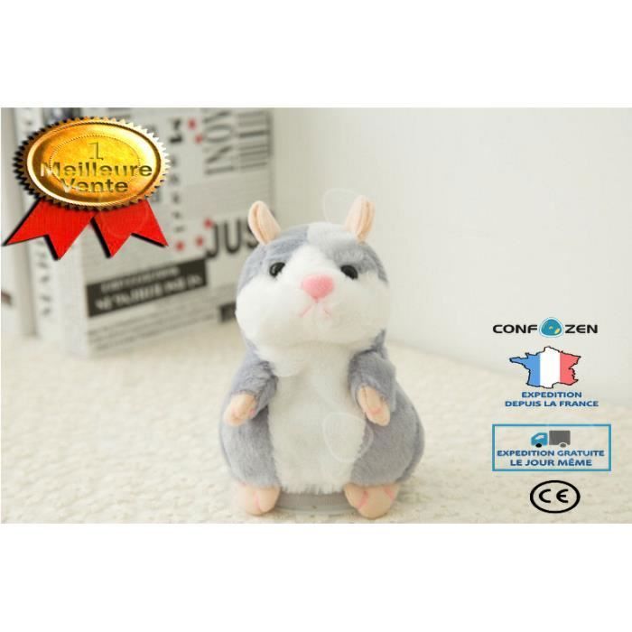 Comparer les prix de CONFO® Parler Hamster Plush Toy drôle Peluche Répète ce Que tu Dis Jouet électronique Parlant Cadeau de Bébé Enfant adorable (Gris