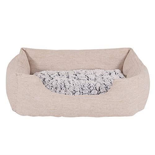 Comparer les prix de Dibea Lit-Tissu Chinée-Coussin Réversible pour Chien Beige Dimension Extérieure 80 x 60 cm DB00731