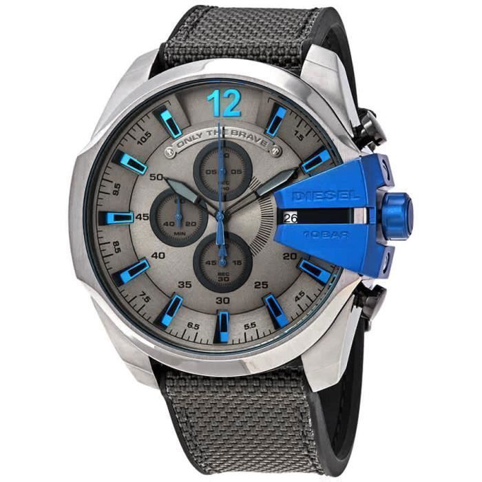 Montre Bracelet H43XH montre homme mega Chief chronographe quartz cadran gris foncé dz4500