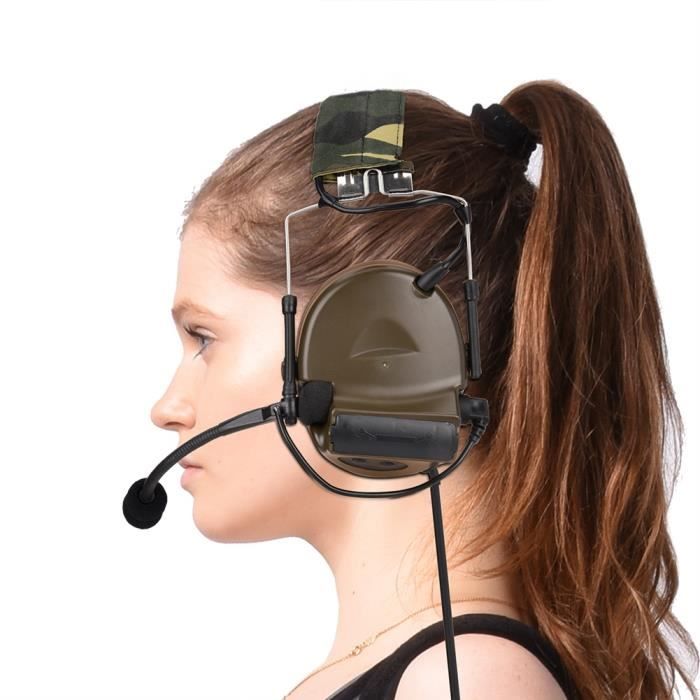 Type B DE - Casque Antibruit Airsoft DulMédiateur Set, Microphone Et PTT Pour Rasoir Walker