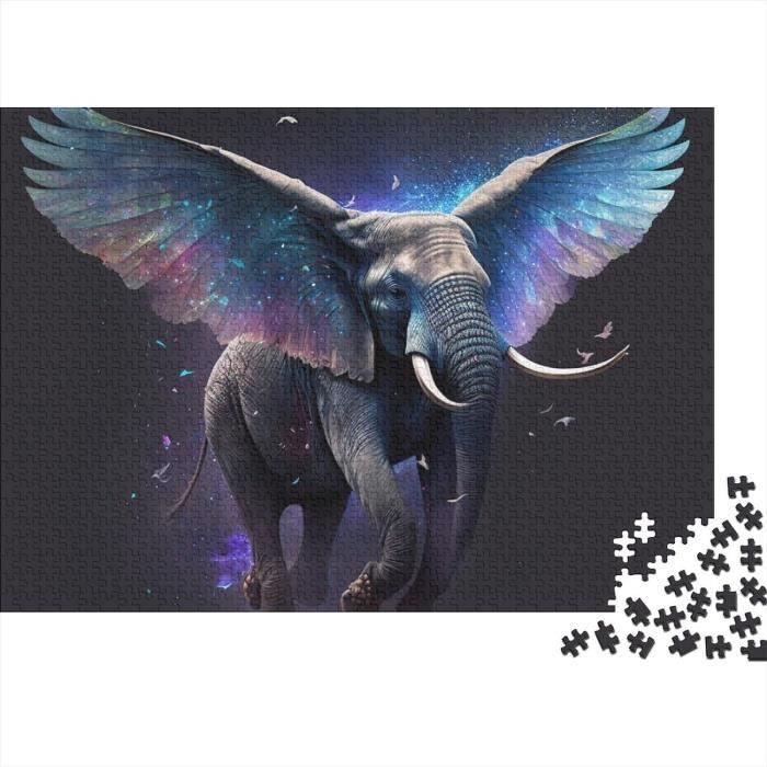 Puzzle en Bois Figured'Art 200 pièces Animaux - Éléphant Tribal