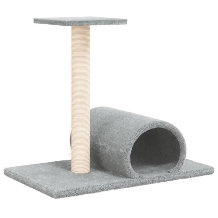 Comparer les prix de Fafeicy Arbre à chat avec tunnel Gris clair 60x345x50 cm LS008