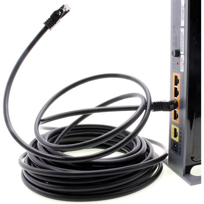 Generic Câble Réseau Ethernet Cat 6E RJ45 15m - Blanc - Prix pas