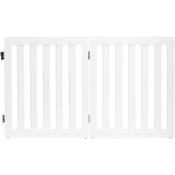 Meilleurs prix pour GOPLUS Barrière de Sécurité Pliable 2 Pans avec Tapis Antidérapants,Grille de Sécurité avec Charnières Métalliques,Animaux,Blanc