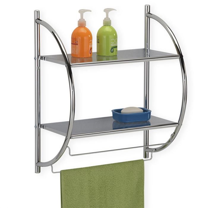 Etagere Salle De Bain 2 Tablettes Chrome Cdiscount Maison